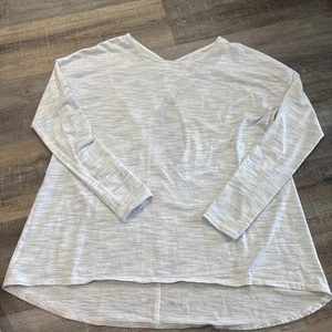 Lululemon Back Into It Long Sleeve Space Dye White Gray Size 8? Long Sleeve - Picture 1 of 15