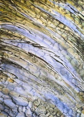 Original Giclee Arts Print Painting SEA STONES WATER Landscape Laguna Beach A4 - Image 1 of 4