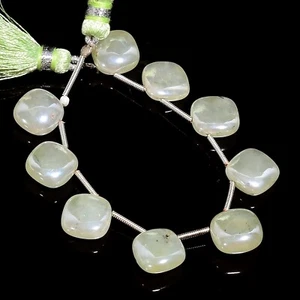 Cuentas lisas con forma de cojín de piedras preciosas de prehnita natural 9X9 10X10 mm hilo 4" E1208 - Imagen 1 de 1
