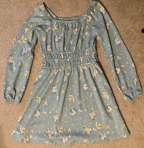 Art Class Girls Size L 10 / 12 Sage Green Floral Peasant Boho Style Dress - Picture 1 of 2