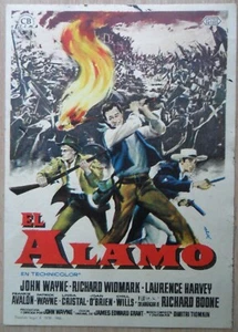 Alamo ORIGINAL Spanish '60 HERALD John Wayne & Richard Widmark Texas art by MCP - Imagen 1 de 2