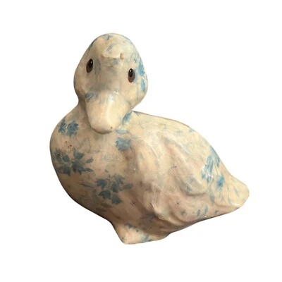 Vtg Cornwall Duck Figurine Decoupage Style Floral  Goose Bird - Image 1 of 4