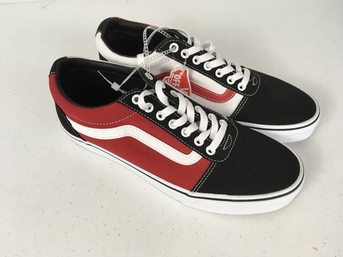 Pattino uomo VANS Ward color block nuovo con etichette taglia 9 5M rosso bianco iconico retrò preppy