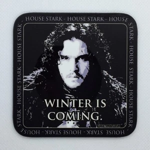 WINTER IS COMING (Jon Snow) - Game of Thrones Coaster / Bar Mat - Sturdy, Gloss - Picture 1 of 1
