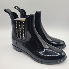 BRAND NEW Rachel Zoe Black Studded Ankle Rain Boots Womens Size 9