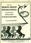 Publicité Ancienne Servo-frein établissements Repusseau 1925  issue de magazine
