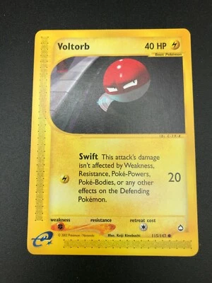 Voltorb 115/147 Common Pokemon Aquapolis Vintage WOTC E Series NM 2003 - Image 1 of 3