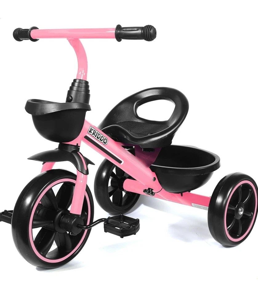 Трехколесный велосипед KRIDDO для детей 2-5 лет - розовый трехколесный велосипед с подарком на 24 месяца + - Изображение 1 из 4