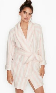 Victoria’s Secret Women Pink /White Stripe Monogram Robe Size M/L - Picture 1 of 11