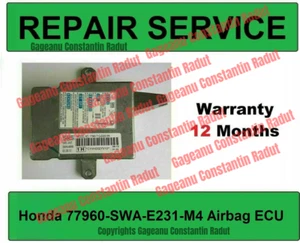 REPAIR SERVICE FOR 77960-SWA-S220-M4 5WK44015 HONDA AIRBAG ECU - Picture 1 of 1