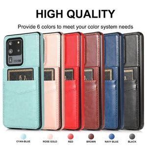 Stand Leather Card Slot Phone Case For Samsung S23 S22 S21 S20 Note 20 A14 A54 - Picture 1 of 18