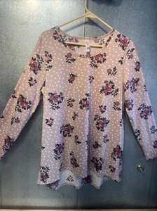 Camicia a maniche lunghe LuLaroe taglia XL alta rosa bassa con fiori rosa  - Foto 1 di 17