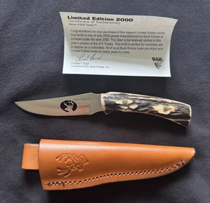 Buck Model 475 DP Tracks Knife -Limited Edition 2000-USA-Stag Handle-eb - Picture 1 of 4
