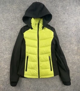 Halifax Traders Women's Small Puffer Jacket Yellow& Black Long Sleeve Full Zip - Picture 1 of 8