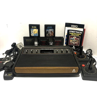 Vtg Atari CX-2600 Heavy Sixer Video Game System Console BUNDLE Sunnyvale USA VGC - Image 1 of 4