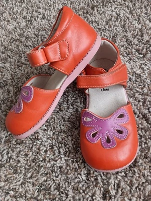 Livie And Luca Matilda Jane Orange Petals Leather Sandals Shoes Girls Size 12 - Image 1 of 4