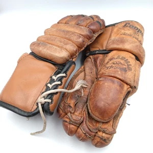 Vintage Cooper 30 Gürteltier Daumen Leder Hockey Handschuhe Made in Canada 14" - Bild 1 von 15