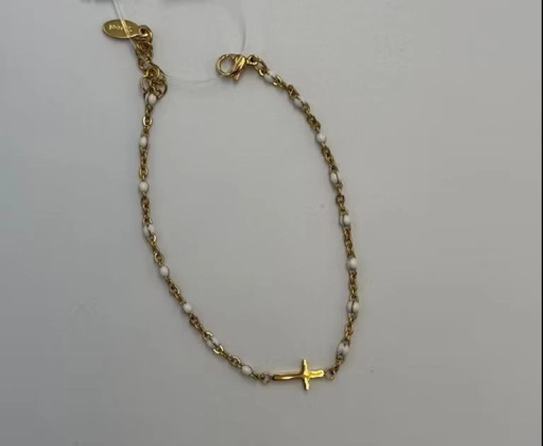 Pulsera Cruz Cuentas Acero Inoxidable Foto 1 de 1