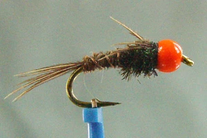 10 x Mouche Nymphe Queue Faisan BILLE ORANGE H12/14/16/18/20 nymph pheasant - Photo 1/1