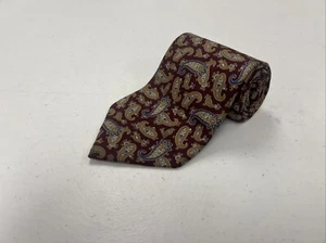 Burberry Men's Burgundy Red Paisley Silk Neck Tie $295 - Picture 1 of 8