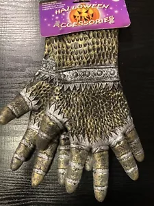 Roman Viking Warrior Gloves Armor Metal Look Halloween Fancy Dress Latex Large - Picture 1 of 5