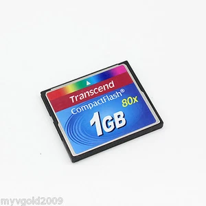 Transcend 1GB CF Card 80X Type I CompactFlash High Speed Memory Card - Picture 1 of 3