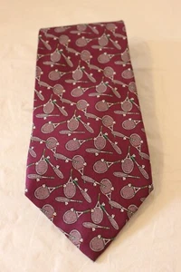 Mark, Fore & Strike "15 Love" Alynn Neckwear Tennis Rackets Purple Multi Silk - Picture 1 of 6