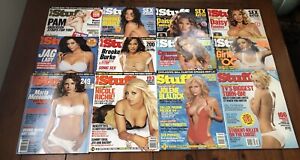 LOT of 12 STUFF Magazines (No Mailing Labels) Pam Anderson, Fuentes, Burke