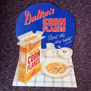 Vintage Daltons Cornflakes Cereal Cardboard Advertising Sign Antique Collectable - Picture 1 of 5