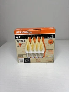 4 -Sylvania Vintage LED Amber Glow 40 watt equivalent Decorative Candle Bent Tip - Picture 1 of 5