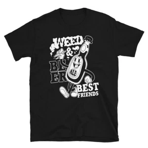 Weed & Beer Funny Weed Cannabis Marijuana Lovers 420 Stoner Hippie Camiseta Regalo - Imagen 1 de 6