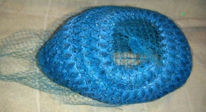 SOMBRERO MUJER VINTAGE AÑOS 40 AZUL VAIL RED AZUL, TALLA 7 - Imagen 1 de 2