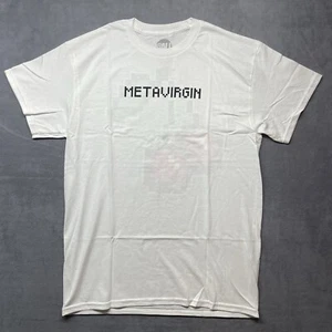 NEU NEU MIT ETIKETT @ALL Meta Virgin T-Shirt Größe Medium weiß lustig Grafik T-Shirt weiß - Bild 1 von 7