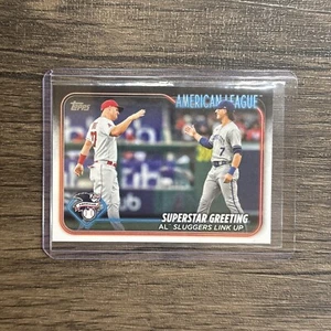 2024 Topps Series 2 BOBBY WITT JR & MIKE TROUT SUPERSTAR GREETING CARD #413 - Picture 1 of 2