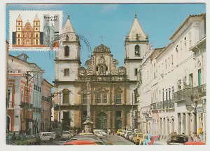 Brasilien 1987 SALVADOR SAN FRANSUSUCO KIRCHE, EINE MAXIMALKARTE - Bild 1 von 2