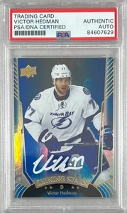 Victor Hedman auto 2016-17 Upper Deck #SS-10 card Lightning PSA Encapsulated - Picture 1 of 3