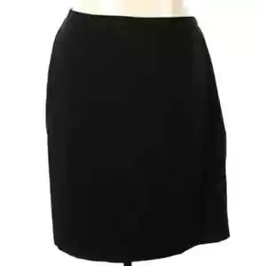 Valentino Vintage Black 100% Wool Side Zip Career Classic Pencil Skirt Women's 6 - Picture 1 of 5