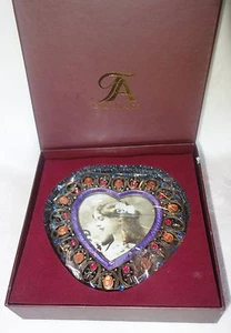 Taylor Avedon collectible Enamel heart Crystals Photo Picture Frame new + box - Picture 1 of 2