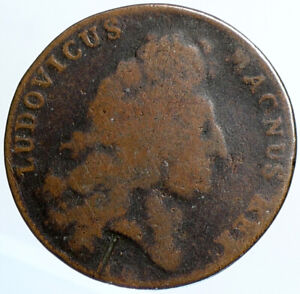 1700 FRANCE King LOUIS XIV Royal Parisian Antique OLD French Jeton Coin i110125