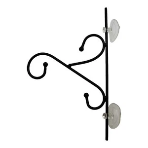 Backyard Essentials Ornate Window Hook - Black Metal Ornamental Window Hanger - Picture 1 of 7