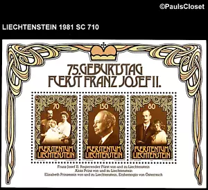 LIE 1981 SC 710 75º CUMPLEAÑOS DE FRANZ JOSEPH II 70 rp, 80 rp y 150 rp MNH OG VF - Imagen 1 de 2