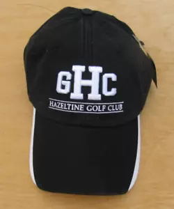 BRAND NEW BLACK HAZELTINE NATIONAL GOLF CLUB HAT CAP ADJUSTABLE 100% COTTON 1962 - Picture 1 of 5