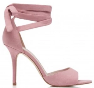 Forever New Pink Strappy Ankle Tie Ballerina Heels Size 39 New - Picture 1 of 5