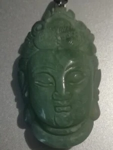 Vecchio pendente in giada testa Buddha - Foto 1 di 4