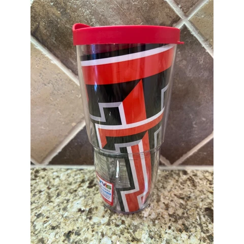 New Texas Tech University  24 oz  Insulated Tumbler Red Raiders Tervis With Lid Cover