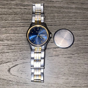 Reloj Hombre Bulova Esfera Azul C863290 Necesita Trabajo Falta Cristal - Imagen 1 de 13