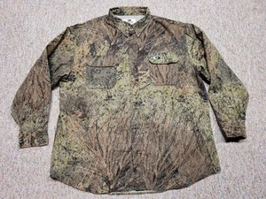 Mossy Oak Shirt Men XL Green Brush Camo Hunting Deer Duck Fowler Cotton Mill - Picture 1 of 15