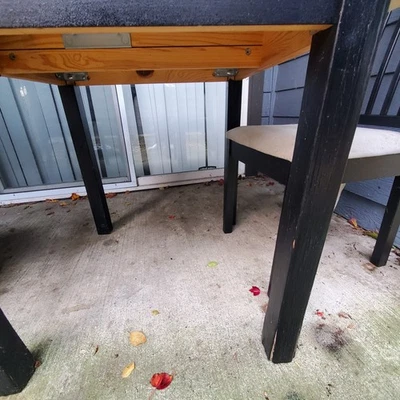 Real Wood Dining Table + 2 Chairs (Fold-Out panel) - Image 1 of 4