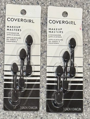 NUEVO Aplicadores de Sombra de Ojos Cover Girl Makeup Masters, 3 Ct por Paquete - 2 Paquetes Foto 1 de 2