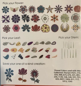 Funky Flowers Floriani UDesign It CD embroidery design collection FTC-U WAF File - Picture 1 of 3